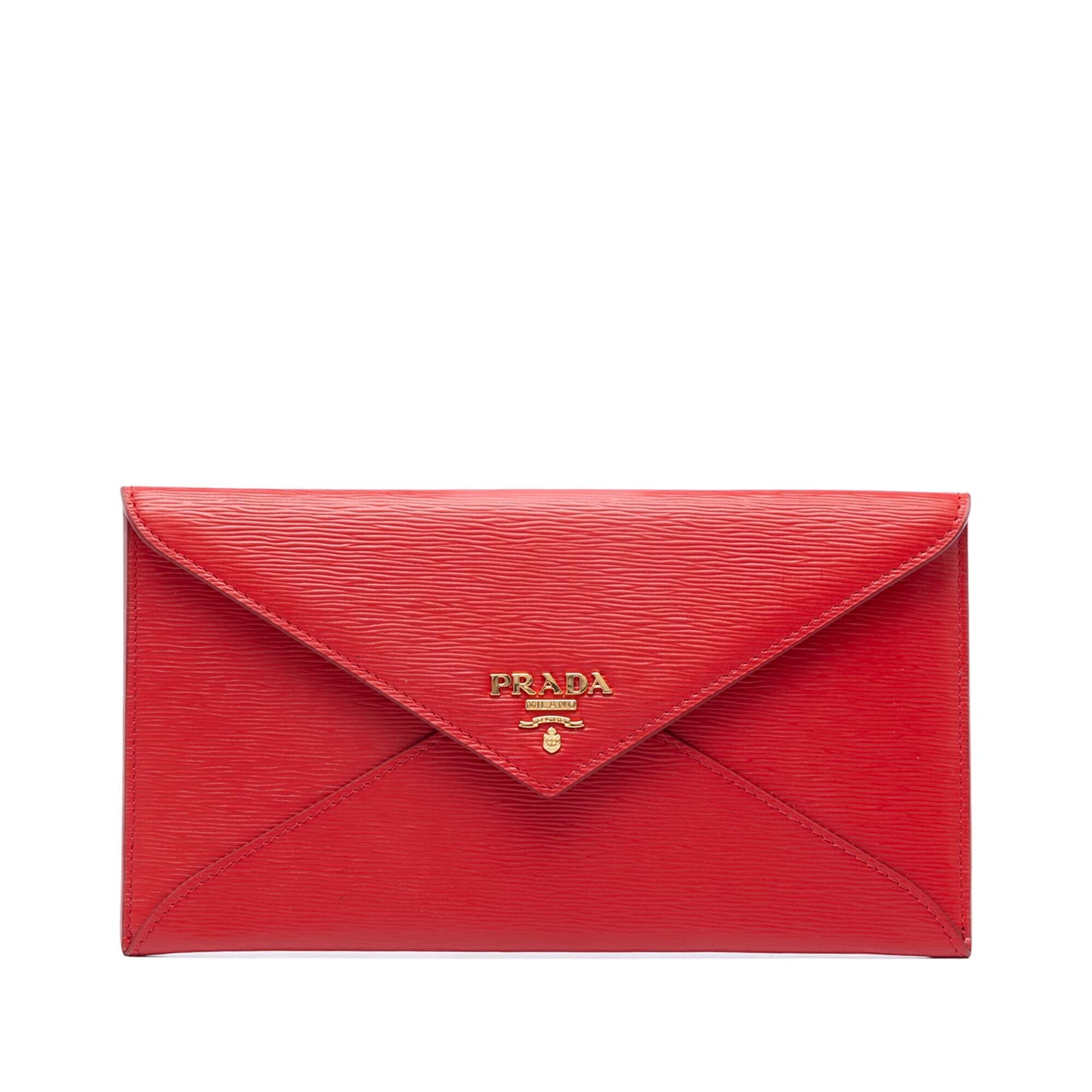 Pre-Loved Prada Vitello Move Envelope Clutch